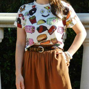Choies Crop Fast Food Tee NWT
